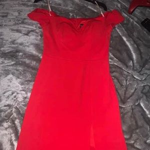 red long dress